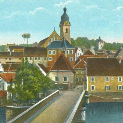 Bild vergrößern: Farbige historische Postkarte um 1920