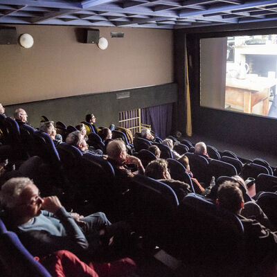 Publikum sitzt im Schwandorfer Lichtwerkkino und schaut einen Film.